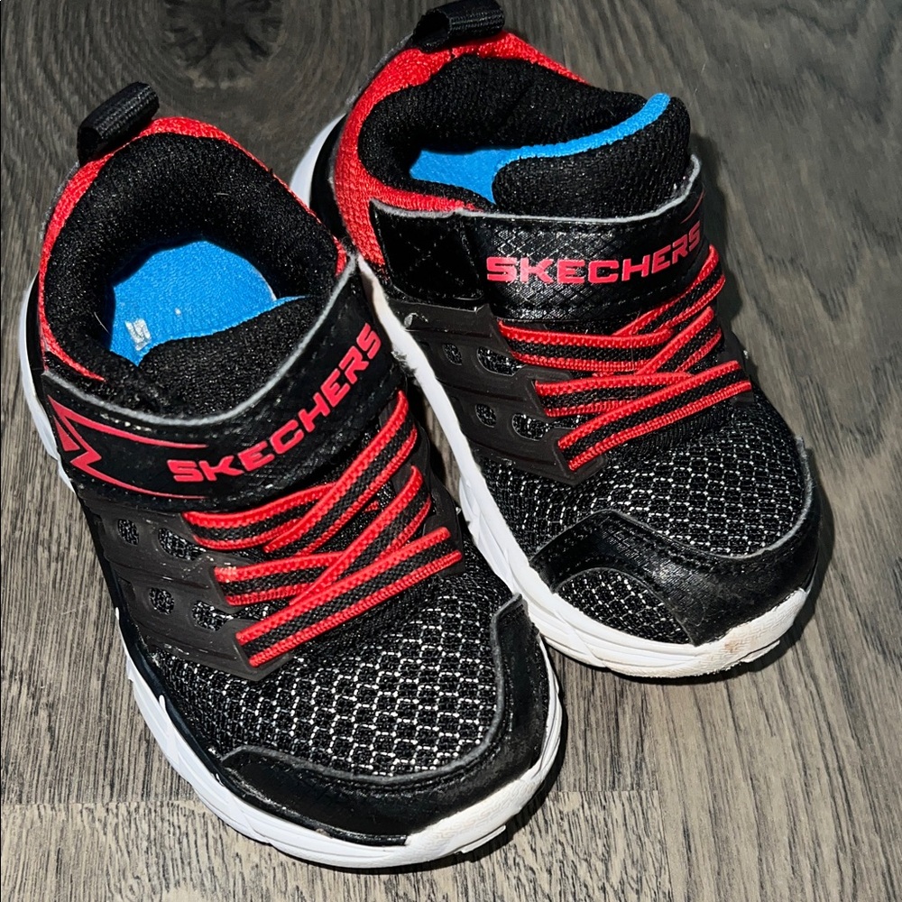 Skechers Kids' Black and Red Athletic Sneakers